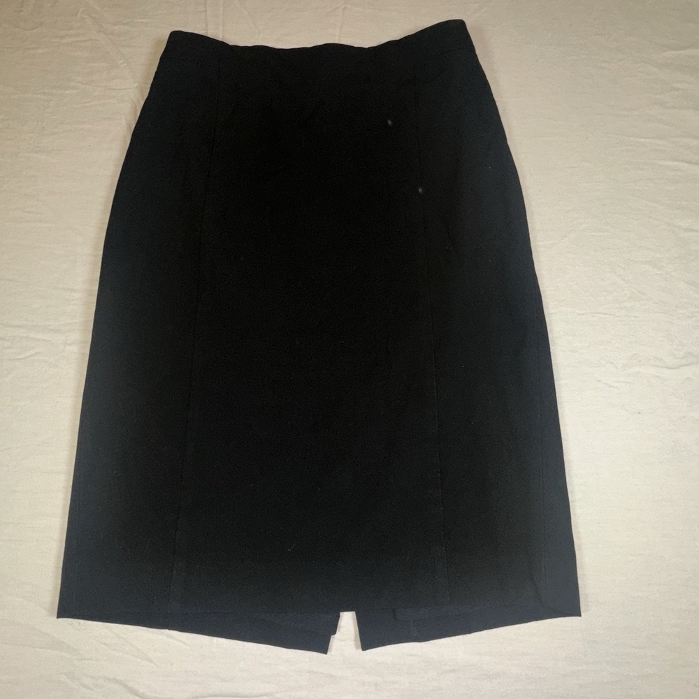 Ann Taylor Pencil Skirt Lined Size 2 Career Business High Rise Knee Length Black - Picture 5 of 9
